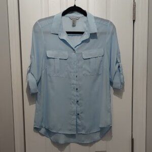 H&M Baby Blue Sheer Blouse